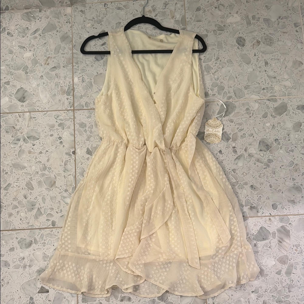 Altar'd State Cream Ruffled Mini Sundress